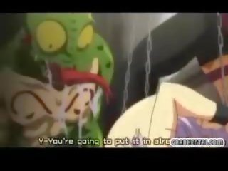 Xích busty hentai công chúa gangbanged qua quái vật