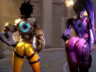 Overwatch är oversexxed tracer mot widowmaker krigsbyte madness