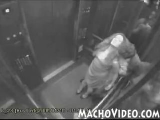 Elevator camera captures x rated clip scene